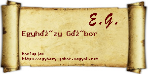 Egyházy Gábor névjegykártya
